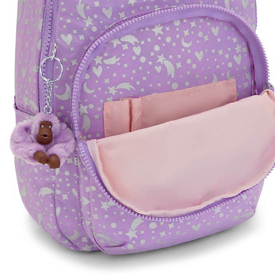 Kipling Seoul Small Printed Tablet Ryggsäck Lila | SE 1602IL